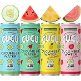 CUCU Pressed Cucumber Water, Tropical Variety Pack, 12 x 11 fl oz Cans | Real Juice From Fresh Cucumbers, Watermelon, Guava &amp; Pineapple, Vitamin C, No Added Sugar, Non-GMO, Electrolytes