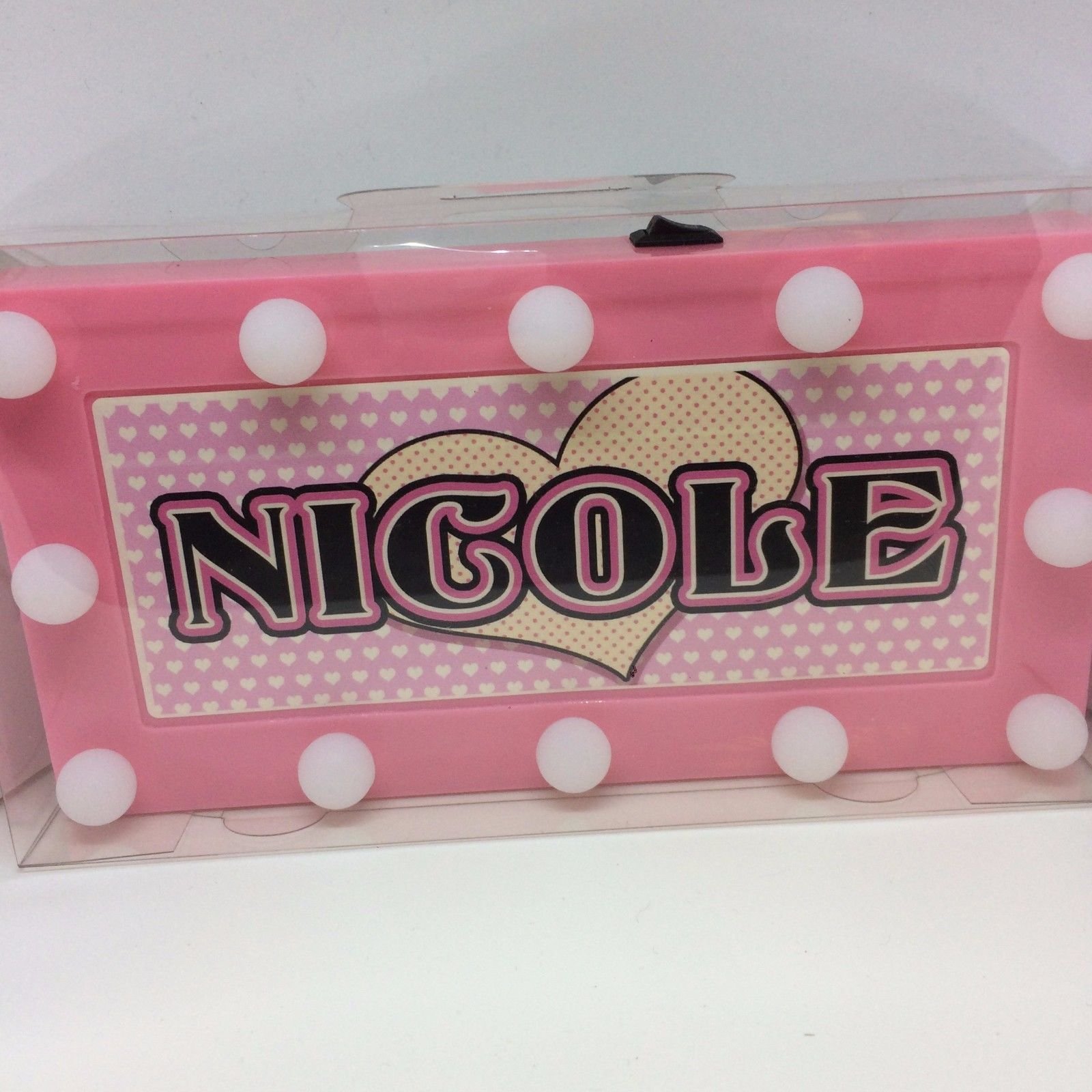 Royal County LED Personalised Name in Lights Room Sign - Nicole - Pink Plastic Glam LED Name Sign