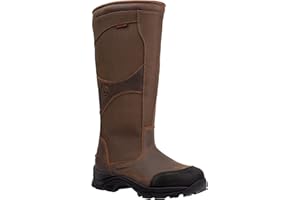 GOODVILLE PreyMaster Men's Waterproof Hunting Snake Boots with Zipper- Puncture and Slip-Resistant Knee High, Pull On Snake Shoes for Men - 17 Inch Height, Rubber sole, Made with SnakeGuard Extreme Material, Breathable, Comfortable, Brown