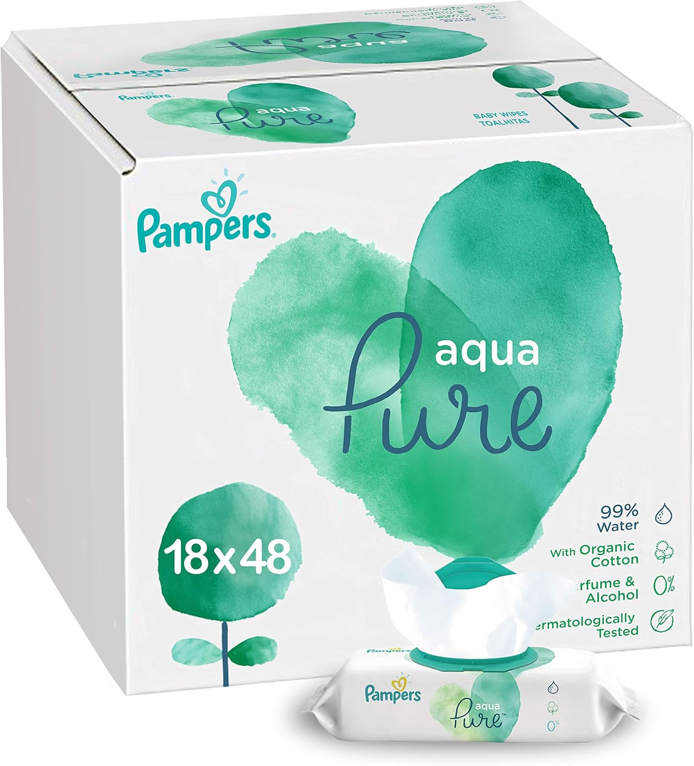 Pampers Aqua Pure Baby Wipes 99 Water, 864 Count Buy Online at Best