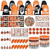 Basketball Party Favors, 146PCS Sports Birthday Party Favors with Drawstring Bags Silicone Bracelets Notebooks Pens and Stickers, Goodie Bags Team Gifts for Basketball Birthday Party Supplies