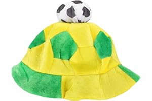 Ciieeo Brazil Soccer Fan Football Hat Plush Holiday Headwear for Soccer Game Party Carnival Celebration