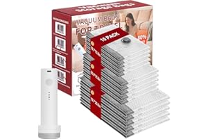 Vacuum Storage Bags with Portable Electric Pump,Space Saver Sealer Bags, Airtight Compression Bags for Clothes, Pillows, Comf