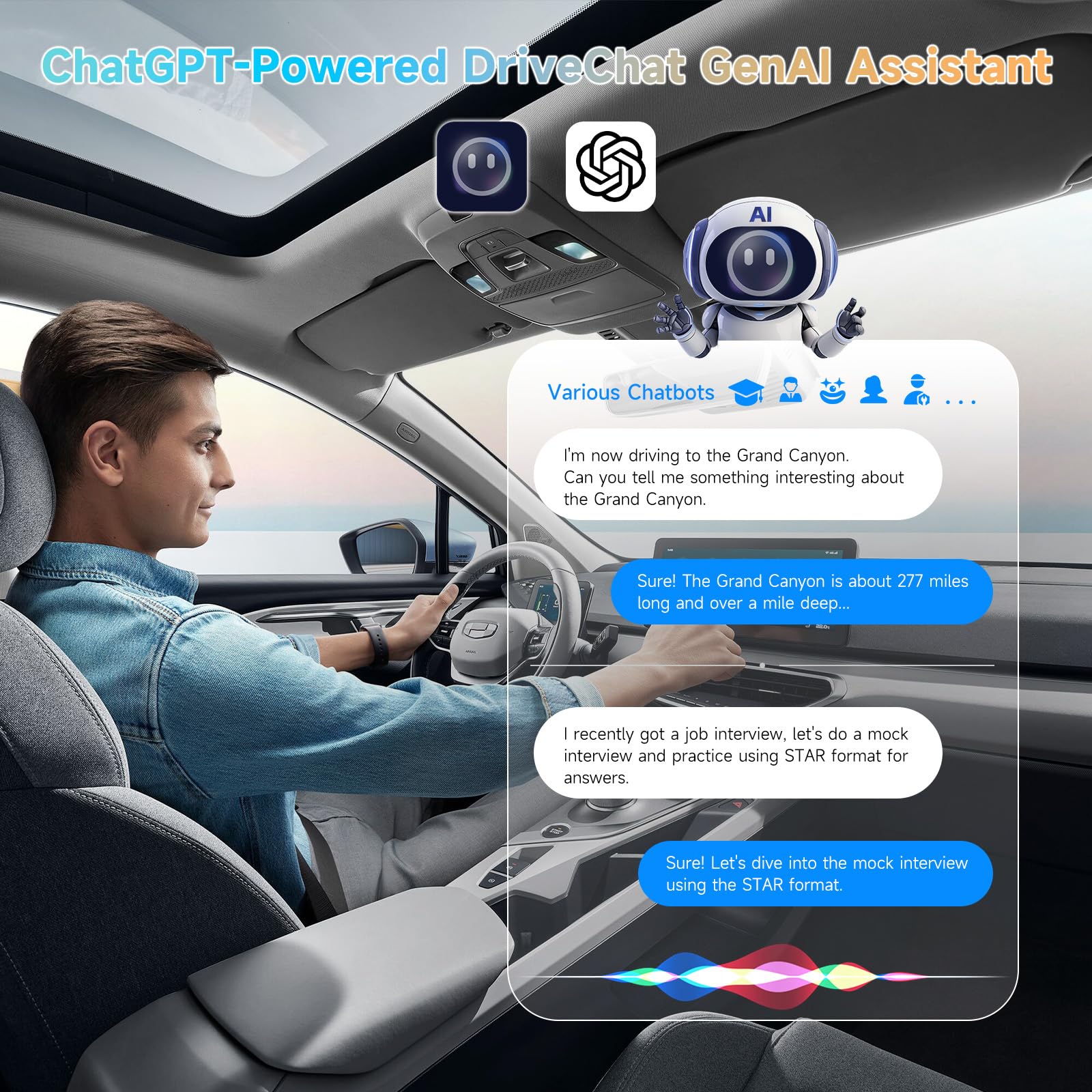 ATOTOZONE AD5 Adattatore Wireless CarPlay & Android Auto, Car Video Box Plug & Play, Aggiornamento 2025 Ai Box CarPlay con Netflix, YouTube, Dual Wi-Fi, Bluetooth, ChatGPT, Nero Grigio