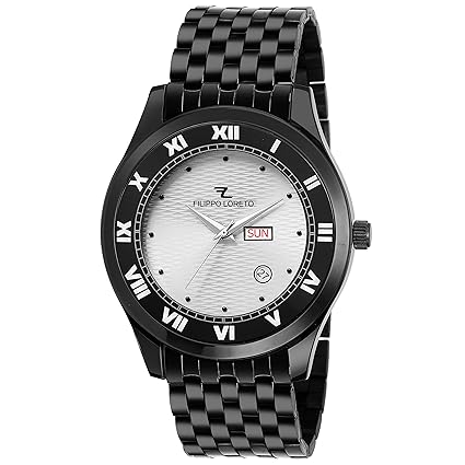 Premium Collection Black Stainless Steel Analog Wrist Watch for Men
