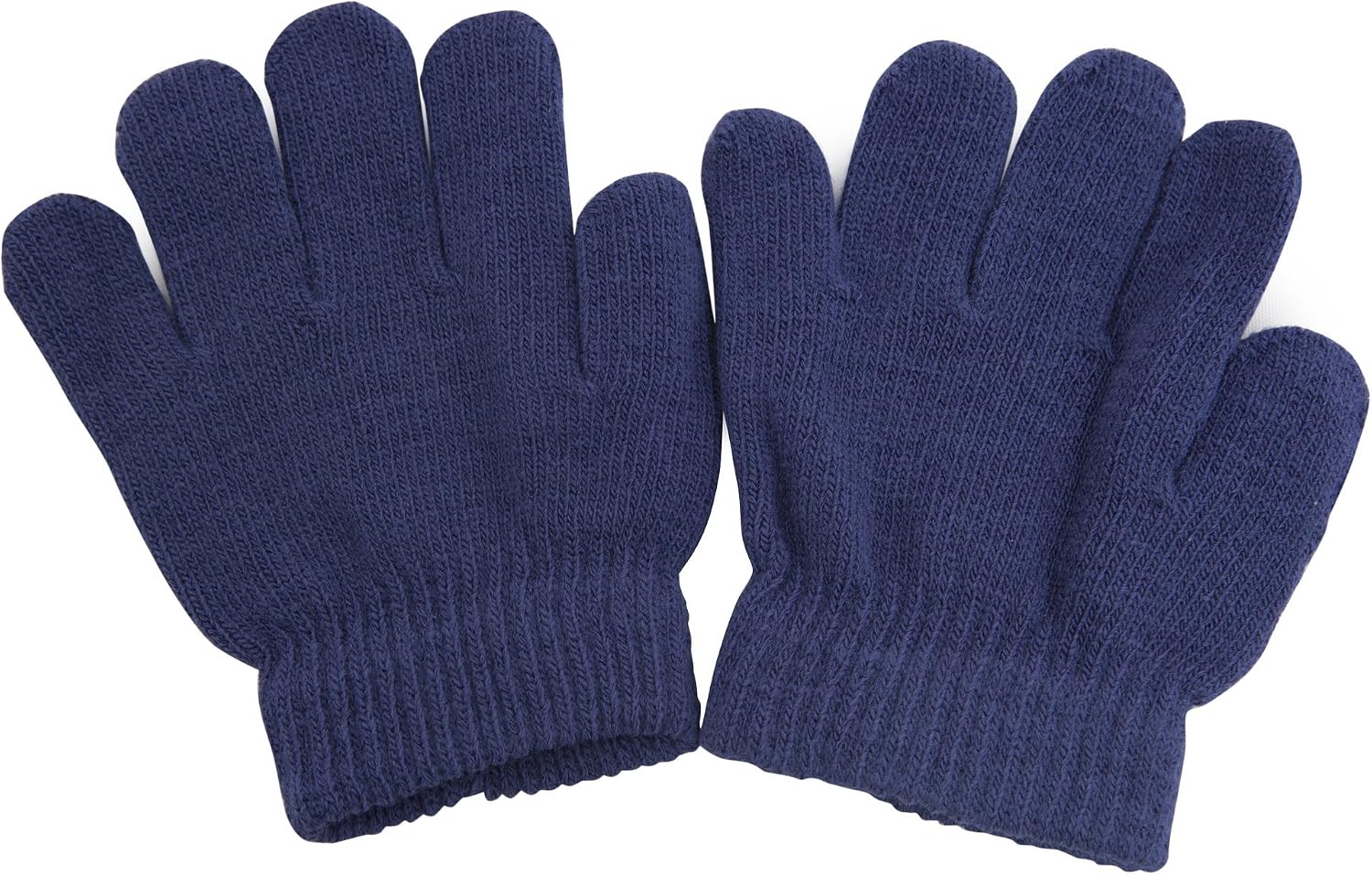 6 Paires De Gants Magiques QKURT Enfants - Tricot Chaud Extensible Doigts Complets 5-12 Ans
