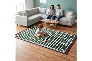 Furnish my Place 700 Corner Football Play Area Rug for Kids Playroom, Bathroom & Kindergarten Classroom, Corner Football Field Ground, Green (2'2"x6')