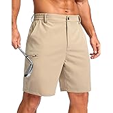 G Gradual Men's Casual Shorts 7"/ 9" Lightweight 4 Pockets Stretch Quick-Dry Summer Shorts for Golf Work Hiking Trips (7", Light Khaki, L)