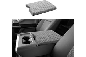 Zxiaochun Center Console Cover for Ford F150 2015-2023 and F250 F350 F450 2017-2023 Leather Arm Rest Box Lid Middle Console Armrest Protective Cover Accessories(40/20/40 Jump Seat Console Only)(Gray)