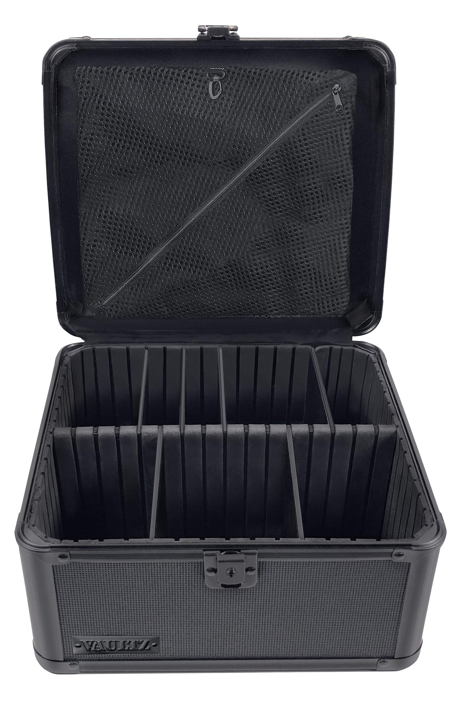 Vaultz Locking Storage Box with Key Lock, Mesh Pocket and Adjustable