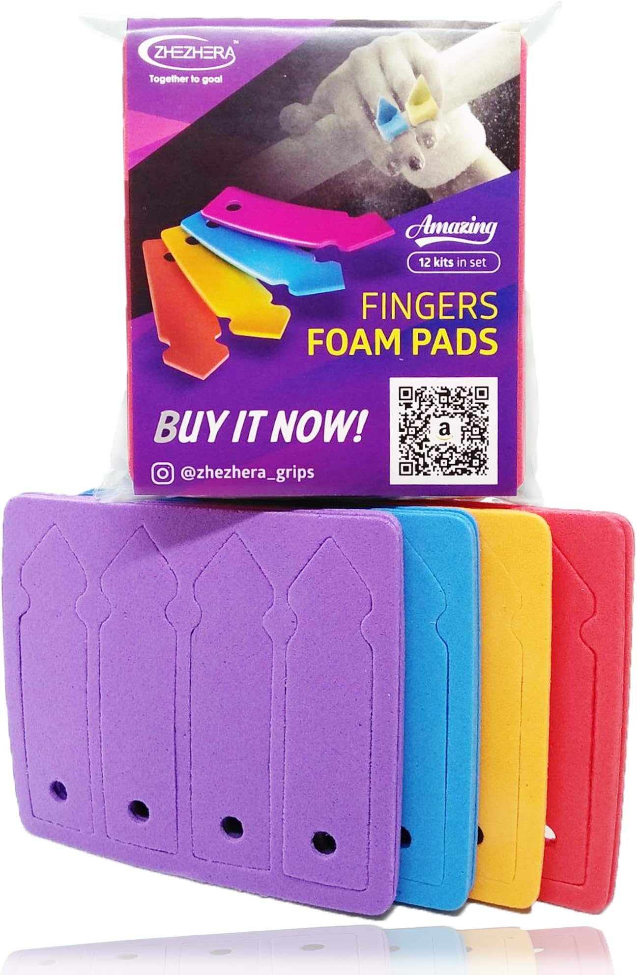 Zhezhera Authentic Fingers Foam Pads for Gymnastics Hand Grips for Girls | Compatible with All Kind of Gymnastics Grips and Guards | Color Set - Amazing