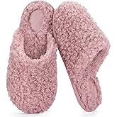 RockDove Women's Twirl Fleece Cozy Scuff Slippers with Memory Foam, Indoor Non-Slip Rubber Sole, Gift-Ready House Shoes