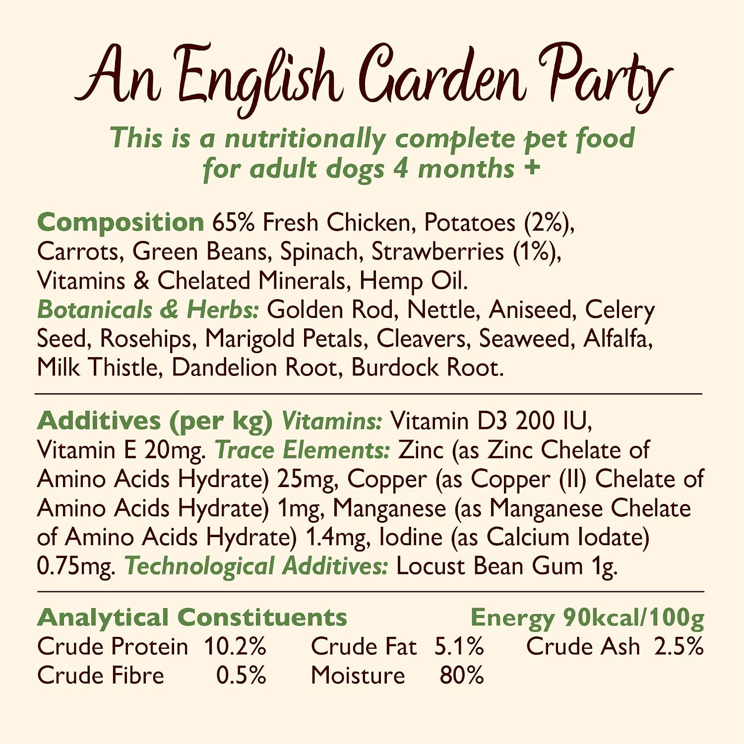 Lily's Kitchen Made with Natural Ingredients Adult Wet Dog Food Tin An English Garden Party 6 x 400g - Image 5