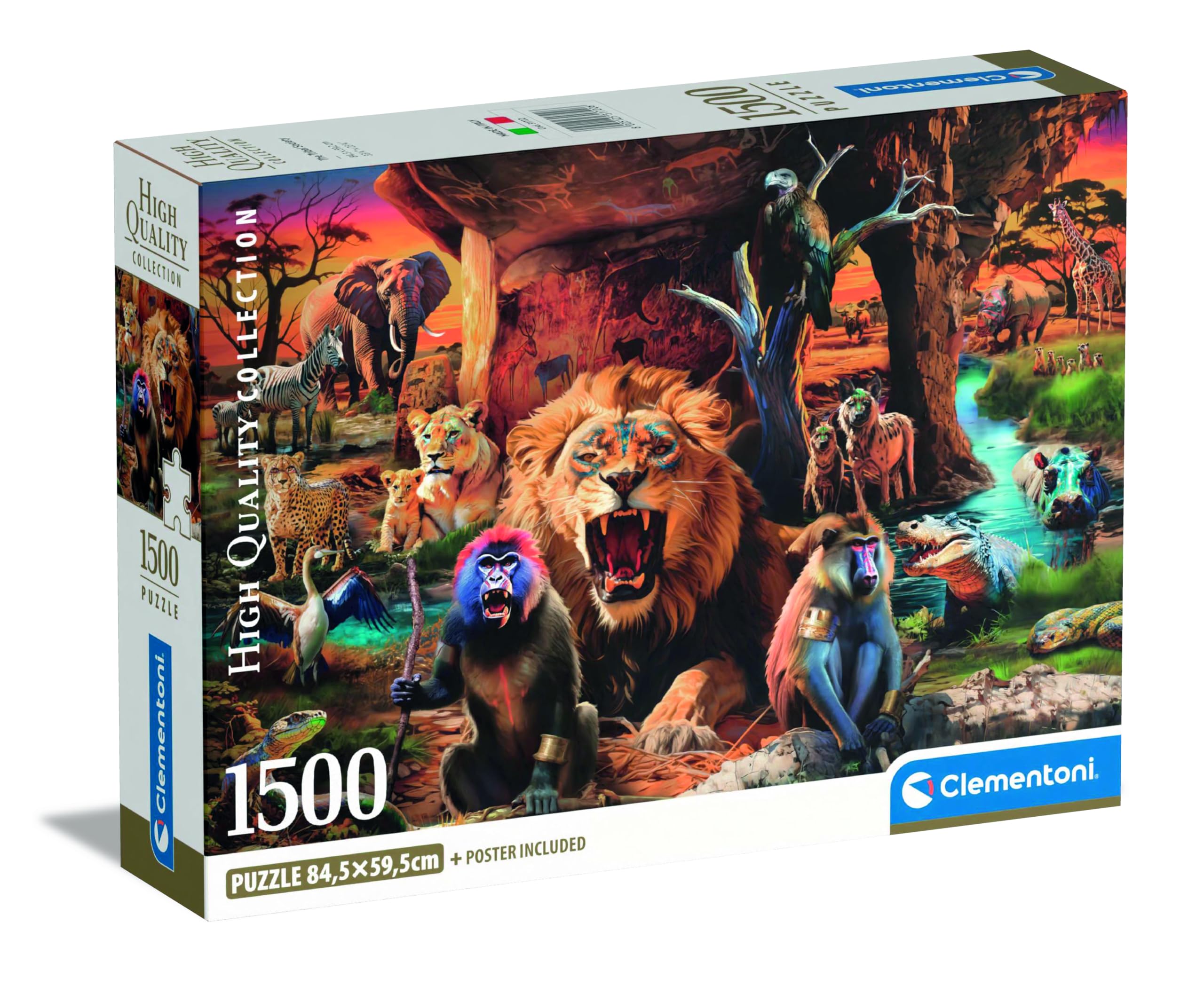 Clementoni Jigsaw Puzzle The Tribal Society 1500 Pieces - Compact Box, Puzzle For Adults 14-99 Years, Gift For Men/Women, Made In Italy, 31722