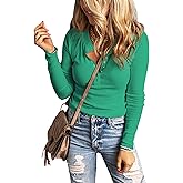HERILIOS Women's Long Sleeves Snap Button Tunics Waffle Knit Basic Crew Neck Henley Shirts