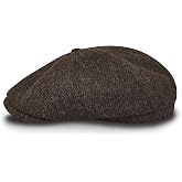 Sterkowski Shelby | 100% Harris Tweed Newsboy Cap for Men | 8 Panel Peaky Style Hat