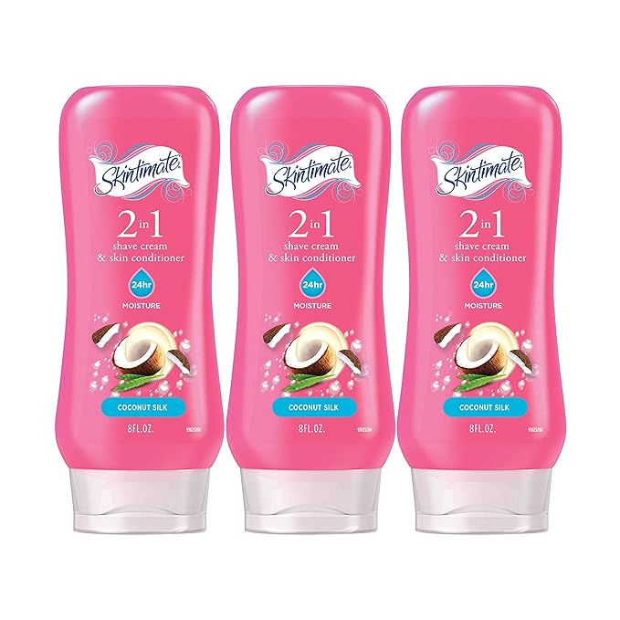 Amazon Com Skintimate 2 In 1 Moisturizing Shave Cream For Women With Skin Conditioner Coconut Silk 8 Oz Pack Of 3 Beauty