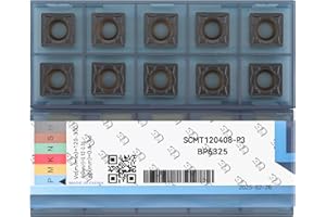 CDBP CNC Carbide Inserts SCMT 432 Scmt120408 for Metal Lathe Cutting Steel, SCMT Square Turning Insert, 10 PCS