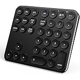 iClever Bluetooth Number Pad, Multi-Device Wireless Numeric Keypad with Round Keycaps, 35 Keys USB-C Rechargeable Numpad, Con