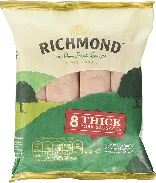 Richmond 8 Thick Pork Sausages, 454g Amazon.co.uk Grocery