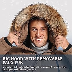 Molemsx Mens Down Parka Coat Men, Men's Puffer