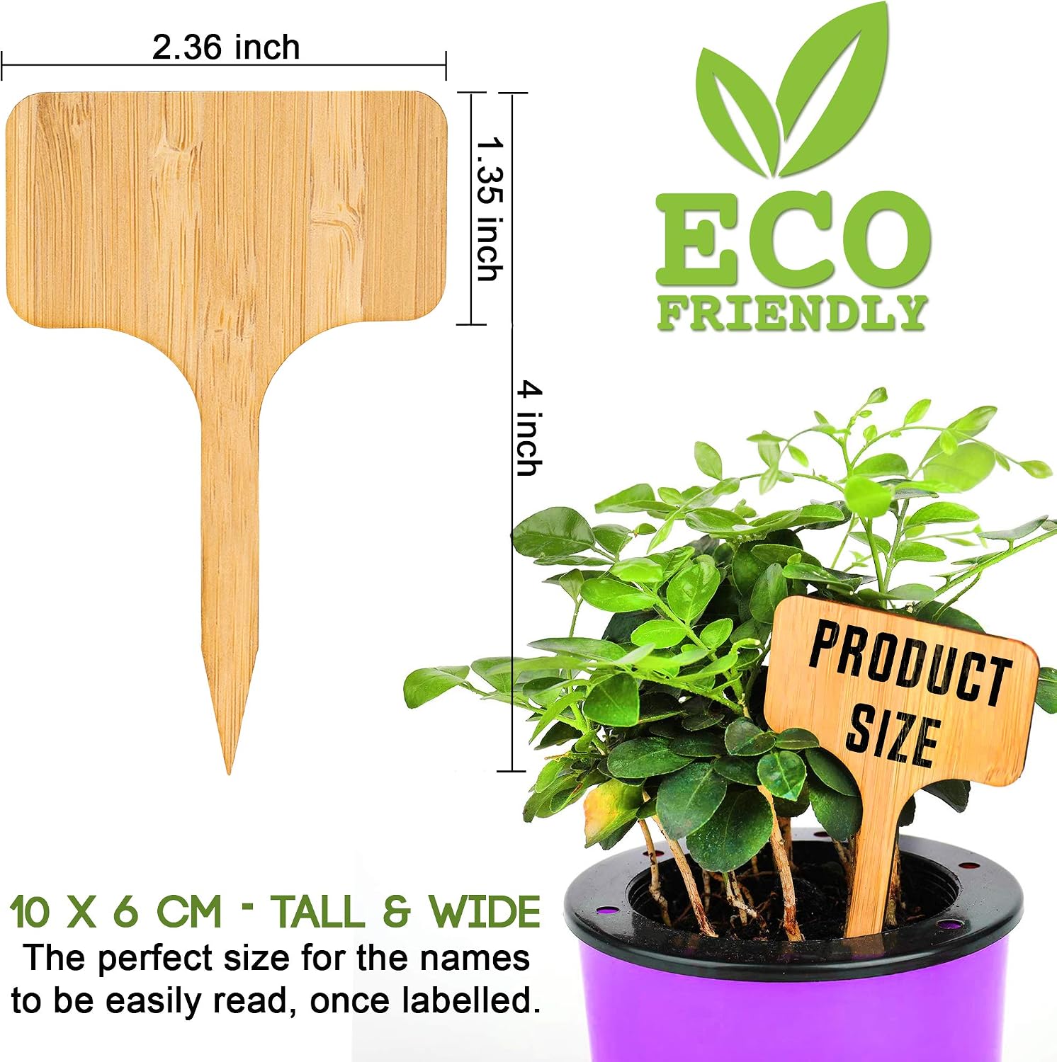 50 Pack Etiquetas de Plantas, Marcadores para Plantas, Bambú ...