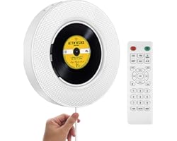 2021 Upgraded Portable CD Player with Bluetooth, FM Radio, Wall Mountable CD Music Player with IR Remote Control, Built-in Hi