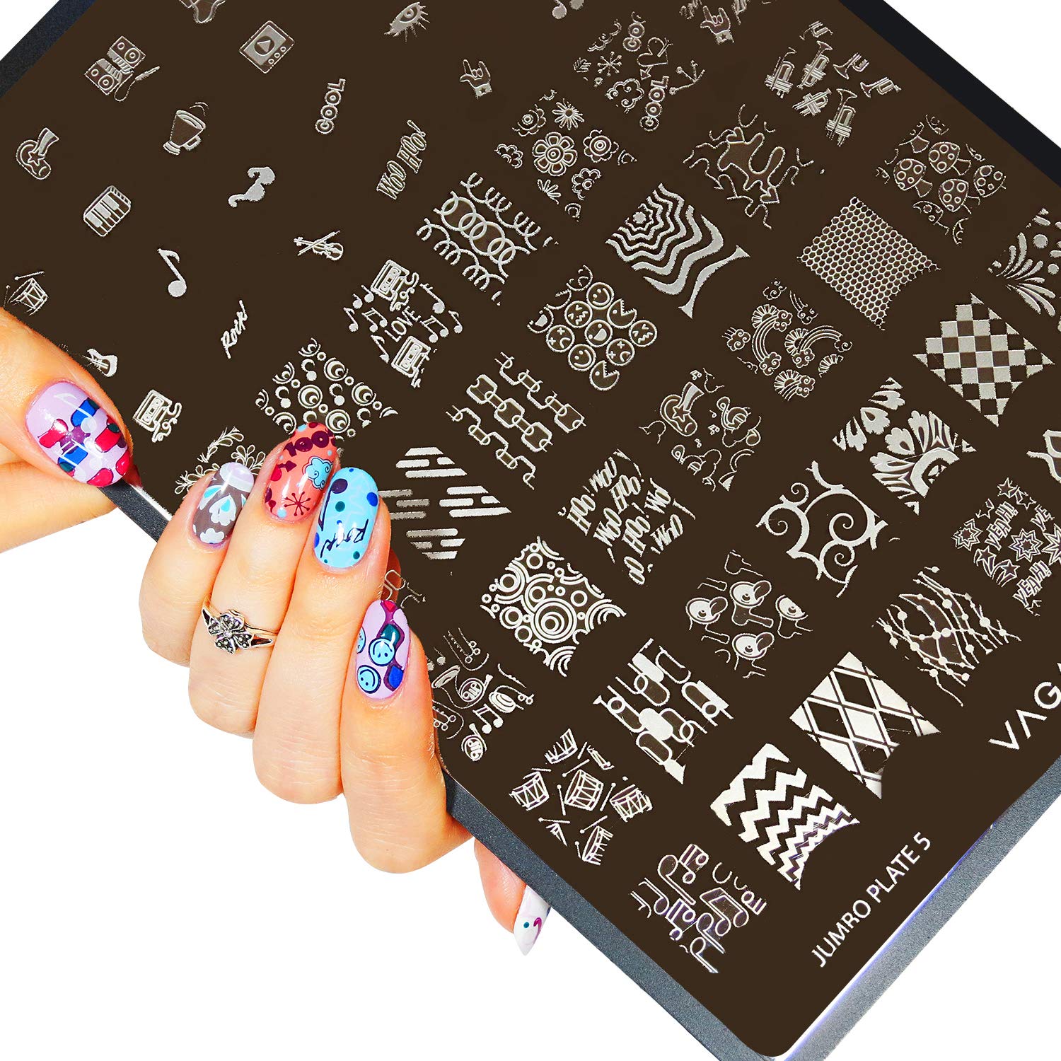 安いそれに目立つ ジャンボネイルアートスタンプマニキュアプレートno 5 Musical Nails By Vaga B00bko1i 即日出荷 Rhira Com