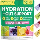Venture Pal Sugar Free Hydration Packets + Gut Health Electrolytes Powder | Liquid Daily IV with 7 Electrolytes, 5 Vitamins, Probiotics &amp; Fiber for Dehydration Relief and Gut Health Support