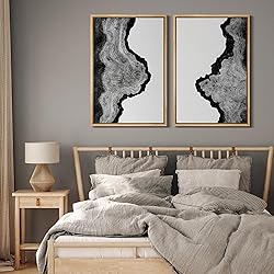 MUDECOR Framed Canvas Print Wall Art Set Black and