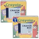 Darice Crayon Box Holder for Kids - Arts and Crafts Plastic Storage Holds Up to 64 Crayons - Portable Art Supply Container with Secure Snap Closure - 100% Recyclable Ideal for School &amp; Home - 2-Pack