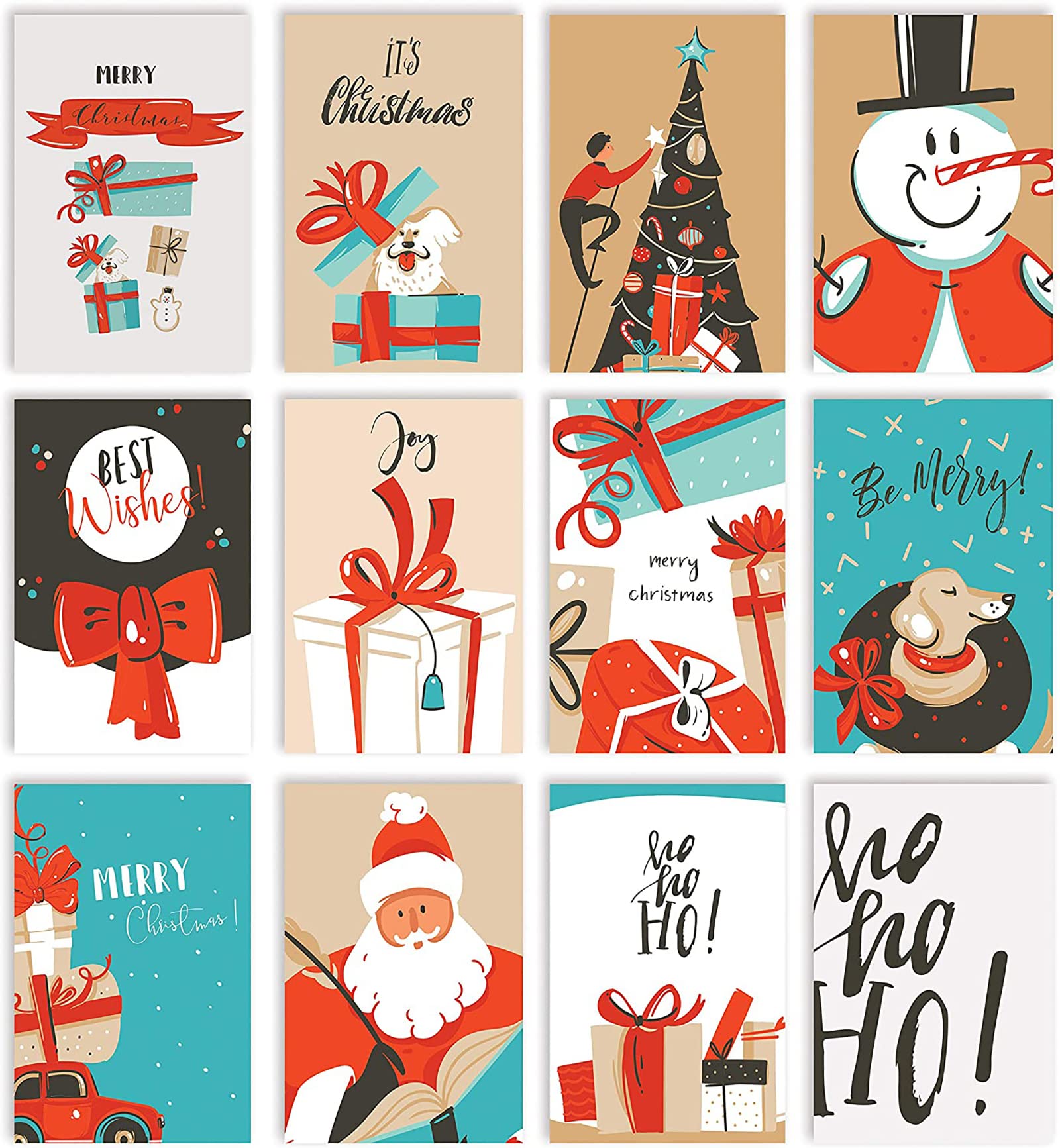 Christmas Cards - Christmas Thanks Greeting Card has 12 different designs Best Wishes to Friend Sisiter Wife Mom Christmas Cards Pack of 24 PABBEU