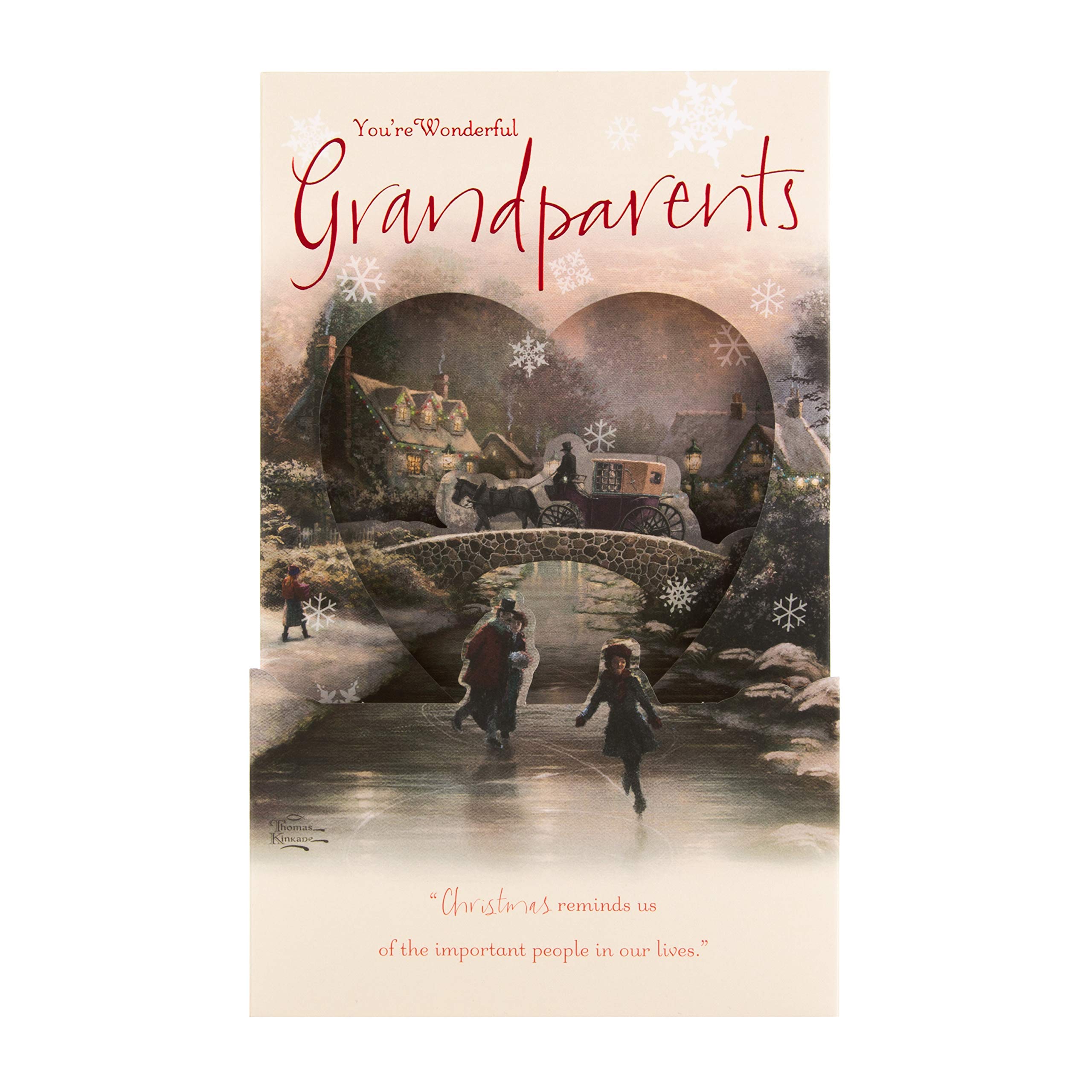 Christmas Card for Grandparents from Hallmark - Traditional Thomas Kinkade Design