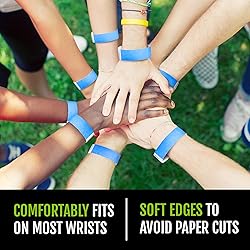 600 WristCo Neon Blue Tyvek Wristbands for Events
