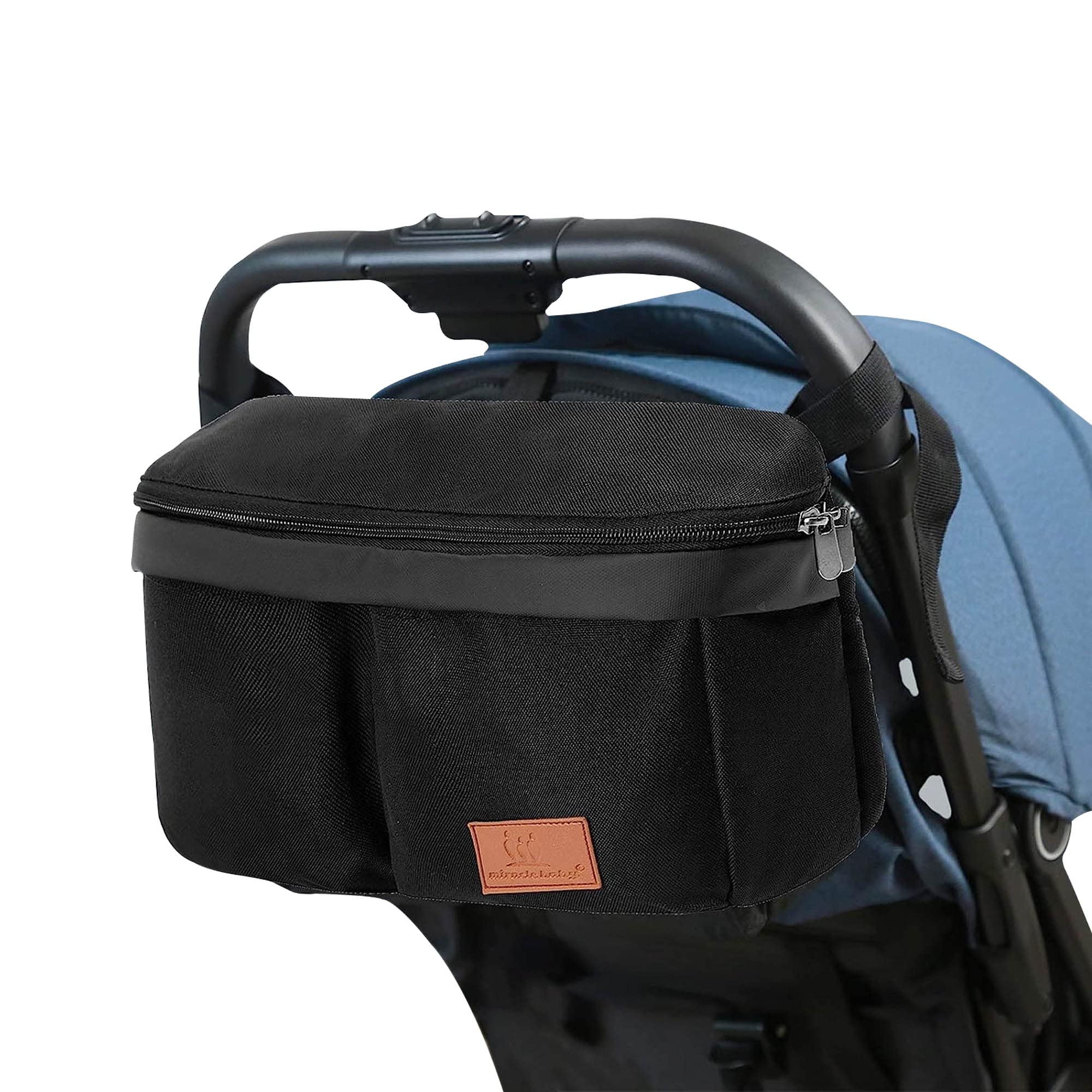 Pram Buggy Organiser Bag Stroller Storage unctional with Cup Holders Large Capacity multifunktional Universal for Pushchair Buggy (Black)