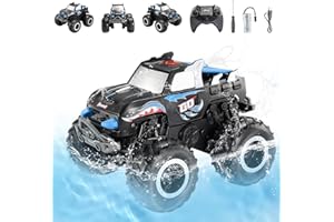 HCHILDHOOD Toys for 3-12 Year Old Boys,RC Truck 1:20 All Terrain 4WD RC Car Amphibious Remote Control Car with Rechargeable Battery Boys Toys for Age 4-6 6-8 8-12 Birthday Halloween Christmas Party Outdoor Gifts