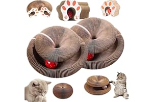 JAMHEXOU 2Pack Kitty Kurlz Cat Toy, Cat Scratching Board, Magic Organ Cat Scratcher, Foldable Cat Toy Recyclable Scratch Pad 