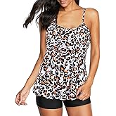 Century Star 2025 Tankini Swimsuits for Women Two Piece Bathing Suits Tankini Top with Boyshorts Tummy Control Swimwear