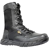 LAHORS Lightweight Mens Tactical Shoes Combat Boots Coyote Brown Boots Military Training Lace Up Outdoor Hiking Breathable Army Shoe Side Zipper