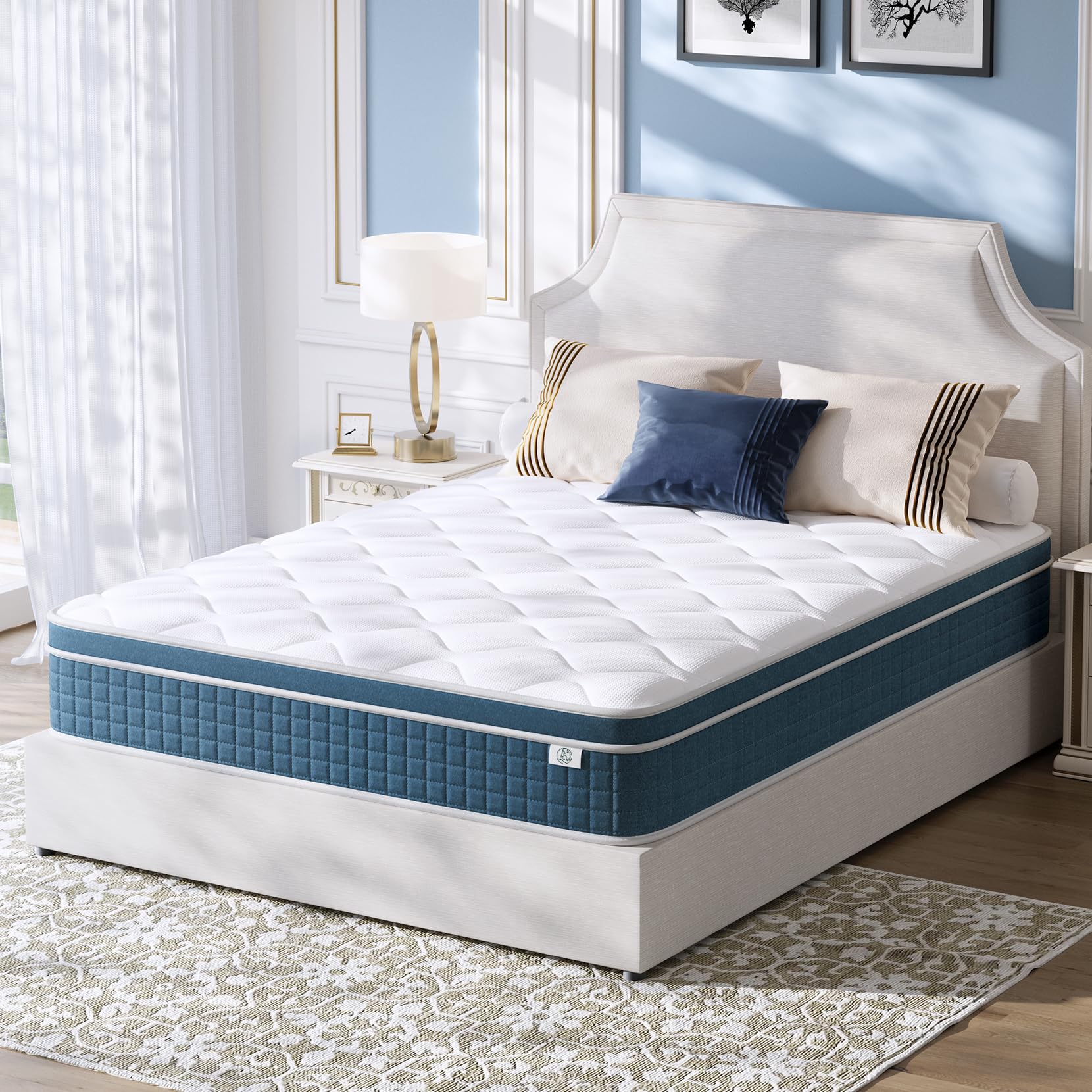 Photo 1 of koorlian Twin Mattress 10 Inch, Hybrid Twin Size Mattress in a Box, Twin Bed Mattress with Individual Pocket Springs and Pressure-Relieving Memory Foam, Breathable, Medium Firm Mattress 75"x39"x10"
