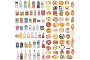 100 Pcs Miniature Food Drink Bottles Soda Pop Cola Cans Pretend Play Kitchen Game Party Accessories Toys Cake Ice Cream for 1