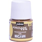 pebeo Porcelaine 150 Ceramic Paint - Water-Based High-Gloss Color Paints for Porcelain, Premium Art Supplies, Non-toxic &amp; Heat-Safe, 45 ml Bottle, Gold
