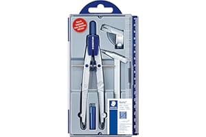 STAEDTLER 550 02 Noris School Compass with Centre Wheel, Extension Bar, Universal Adapter and Lead Box (350 mm Diameter)