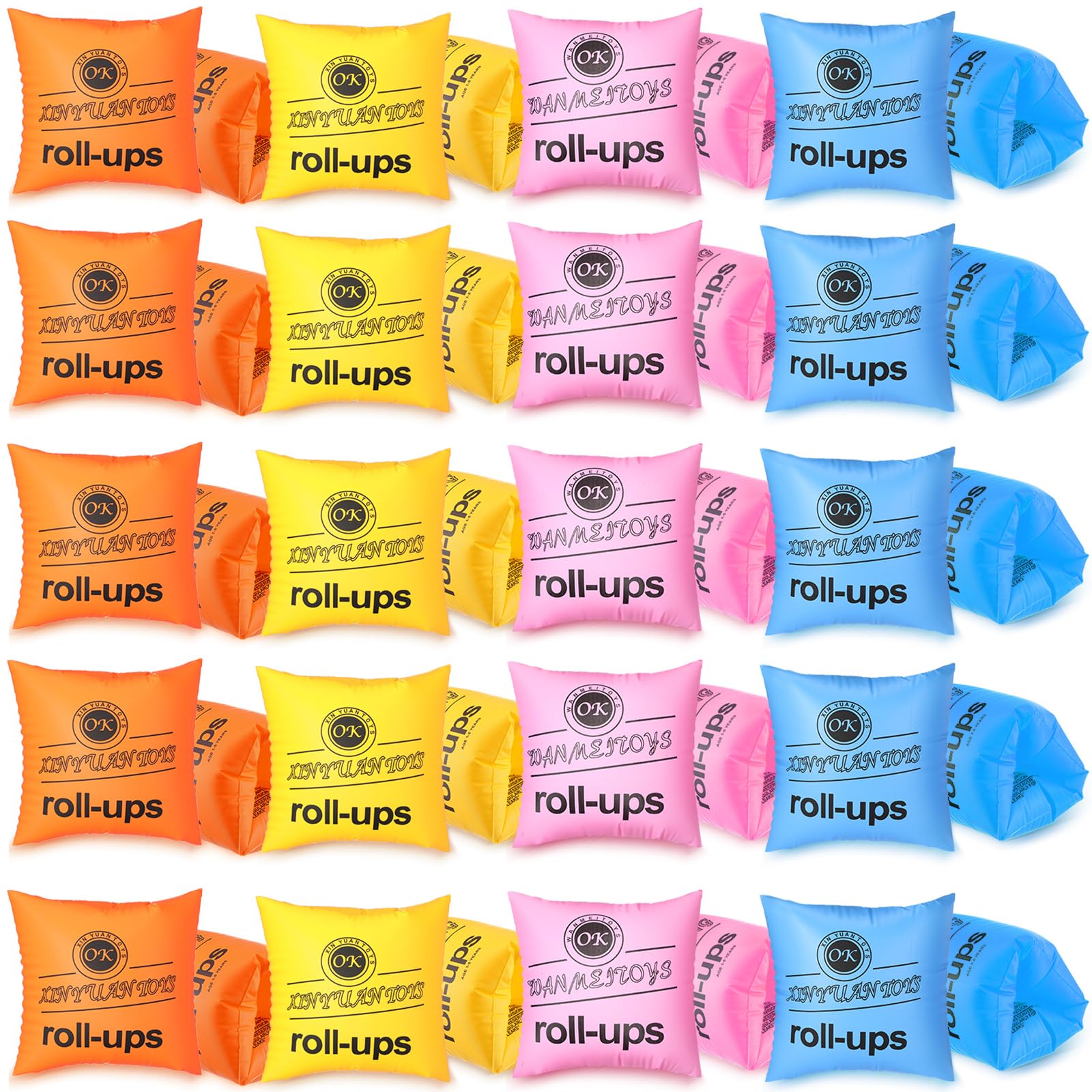 Photo 1 of Outus 40 Pcs Arm Floaties Kids PVC Arm Floaties Inflatable Swim Arm Bands Adjustable Swimming Water Wings Floater Sleeves Pool Inflatable Swimming Rings for Adults Kids Children Toddler, 4 Colors
