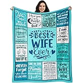 NIVAY Wife Valentines Day Blanket Gifts from Husband - Wedding Anniversary Romantic Gifts for Woman - Wife's Birthday Presents Ideas - I Love You Gift for Woman Her Wife - Wife's Blanket 50"x60"