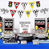 Race Car Bar Decorations Racing Car Birthday Party Decor Kit Pit Stop Banner Race Bar Signs Snack Tent Cards Let's Go Racing Theme Party Supplies