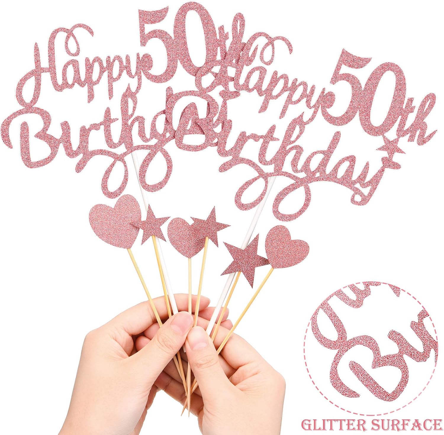 50th Birthday Cake Topper Set - Image 5