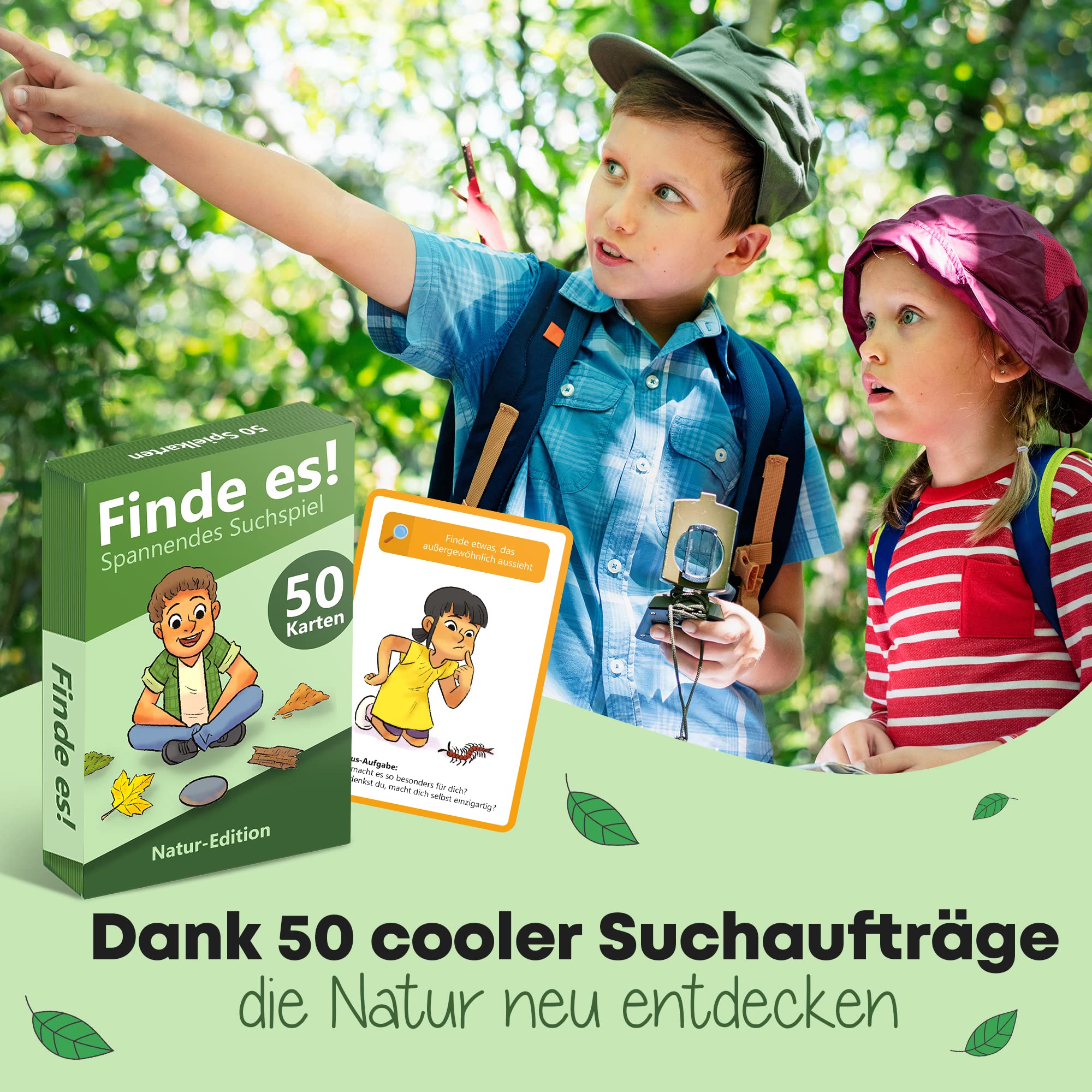 GLÜCKSWOLKE - Find it I Rediscover Nature Outside, Outdoor Treasure Hunt for Children, Explorer Toy & Children's Game, Games from 4, 5, 6, 7, 8 Years, Gift for Girls and Boys