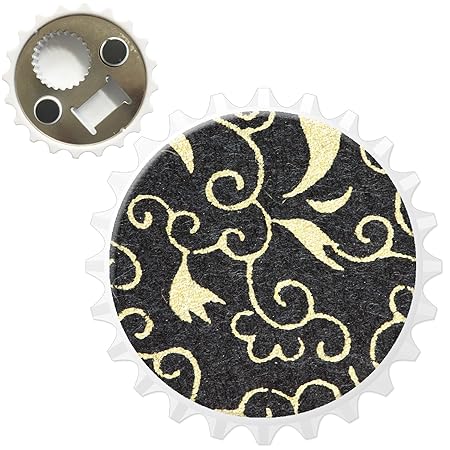 Blanco y Negro Diseño Floral papel pintado abridor de botellas ...