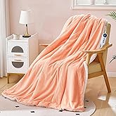 STHYTON Heated Blanket 72"x84" Full Size, Dual-Sided with Soft Flannel & Sherpa Fabric, Electric Blanket with 9 Heating Levels & 2-10 Hours Auto Off, Machine Washable, Light Coral Pink